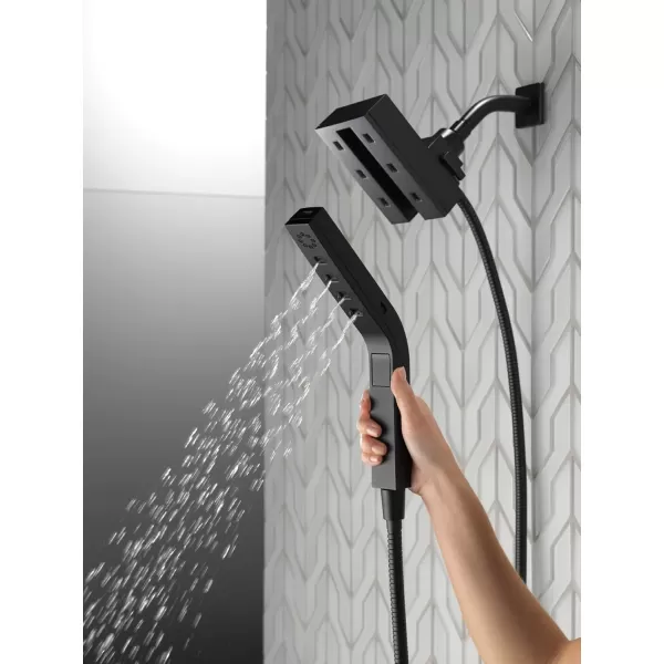 imageDelta Faucet 58473PR25 Universal Showering Combo 25 GPM Water Flow Lumicoat ChromeMatte Black