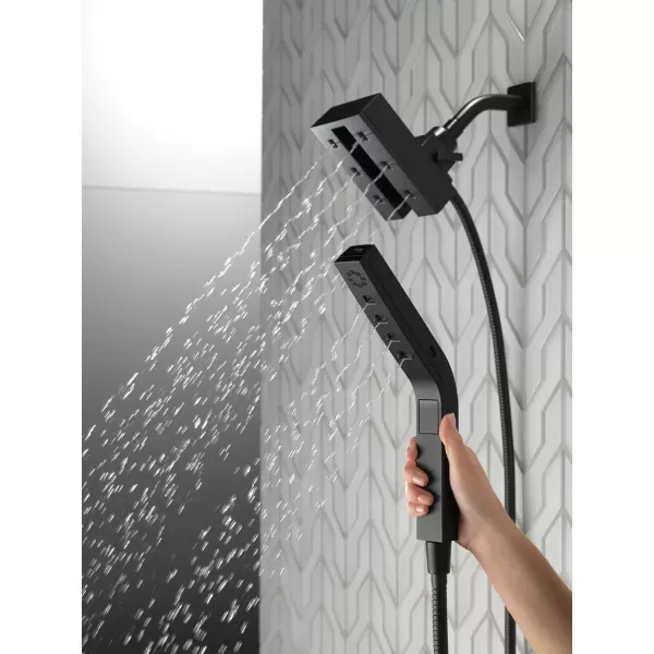 imageDelta Faucet 58473PR25 Universal Showering Combo 25 GPM Water Flow Lumicoat ChromeMatte Black