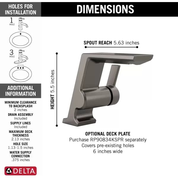 imageDelta Faucet 599KSPRMPUDST Pivotal Bar Faucet Lumicoat Black Stainless