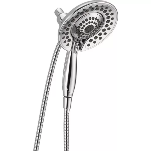 imageDelta Faucet 5Spray In2ition 2in1 Dual Shower Head with HandHeld Spray Chrome Hand Held Shower Head with Hose Handheld Shower Heads 175 GPM Shower Head Chrome 58569PK