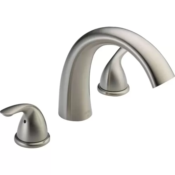 imageDelta Faucet Classic 2Handle Widespread Roman Tub Faucet Chrome Tub Faucet Roman Bathtub Faucet Delta Roman Tub Faucet Tub Filler Chrome T2705 Valve Not IncludedStainless