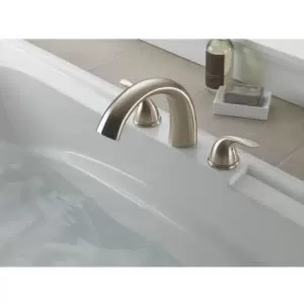 imageDelta Faucet Classic 2Handle Widespread Roman Tub Faucet Chrome Tub Faucet Roman Bathtub Faucet Delta Roman Tub Faucet Tub Filler Chrome T2705 Valve Not IncludedStainless