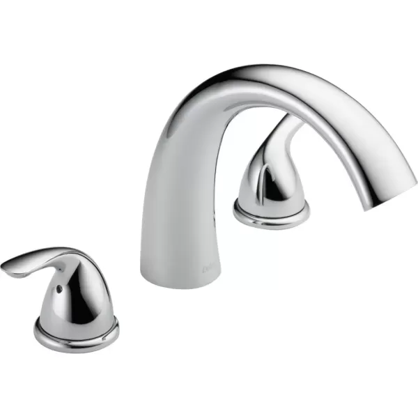imageDelta Faucet Classic 2Handle Widespread Roman Tub Faucet Chrome Tub Faucet Roman Bathtub Faucet Delta Roman Tub Faucet Tub Filler Chrome T2705 Valve Not IncludedChrome