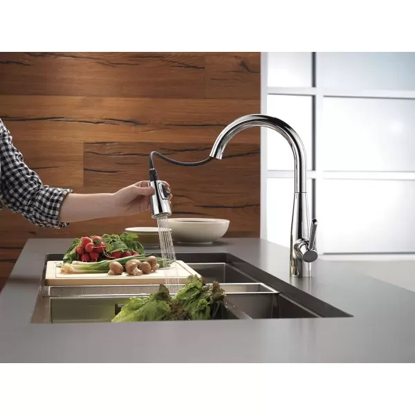 imageDelta Faucet Essa Touch 9113TRBDST Oil Rubbed Bronze Deck Mount Kitchen Faucet with Pull Down Sprayer Touch2O Technology Venetian BronzeChrome