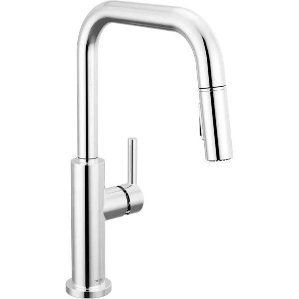 imageDelta Faucet Nicoli USpout Kitchen Faucet with Pull Down Sprayer Champagne Gold Kitchen Sink Faucet Modern Kitchen Faucet Single Hole Kitchen Faucet Champagne Bronze 19868LFCZChrome