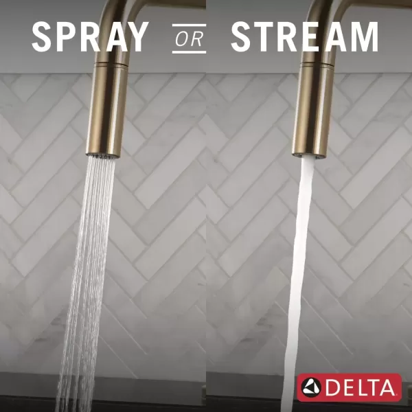 imageDelta Faucet Nicoli USpout Kitchen Faucet with Pull Down Sprayer Champagne Gold Kitchen Sink Faucet Modern Kitchen Faucet Single Hole Kitchen Faucet Champagne Bronze 19868LFCZChampagne Bronze