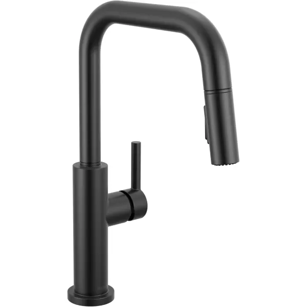 imageDelta Faucet Nicoli USpout Kitchen Faucet with Pull Down Sprayer Champagne Gold Kitchen Sink Faucet Modern Kitchen Faucet Single Hole Kitchen Faucet Champagne Bronze 19868LFCZMatte Black