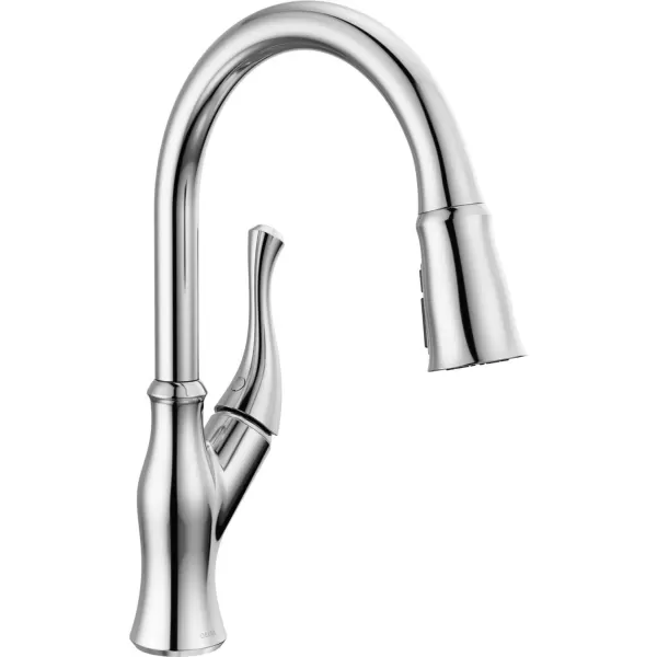 imageDelta Faucet Ophelia Brushed Nickel Faucet with Pull Down Sprayer for Kitchen Sink Magnetic Docking SpotShield Stainless 19888TZSPDSTChrome