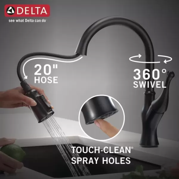 imageDelta Faucet Ophelia Brushed Nickel Faucet with Pull Down Sprayer for Kitchen Sink Magnetic Docking SpotShield Stainless 19888TZSPDSTMatte Black