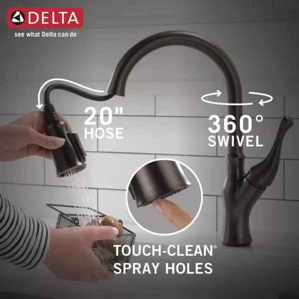 imageDelta Faucet Ophelia Brushed Nickel Faucet with Pull Down Sprayer for Kitchen Sink Magnetic Docking SpotShield Stainless 19888TZSPDSTVenetian Bronze
