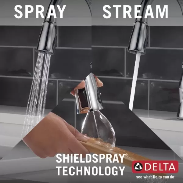 imageDelta Faucet Ophelia Matte Black Kitchen Faucet Touch Touch2O Technology MagnaTite Docking SingleHandle 19888TZBLDSTChrome