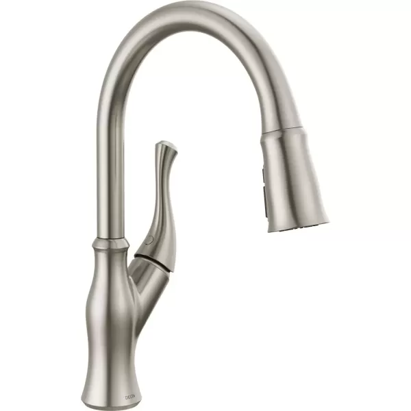 imageDelta Faucet Ophelia Matte Black Kitchen Faucet Touch Touch2O Technology MagnaTite Docking SingleHandle 19888TZBLDSTSpotShield Stainless