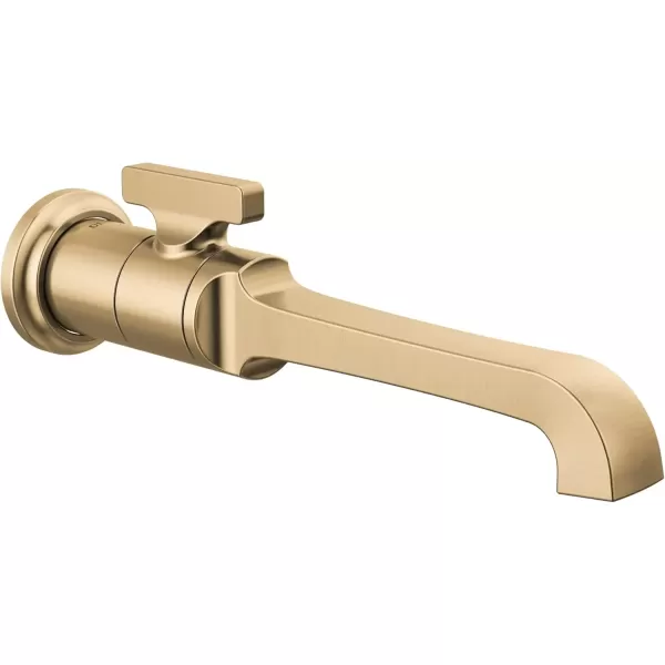 imageDelta Faucet Tetra Wall Mount Bathroom Faucet Brushed Nickel Wall Mount Faucet Bathroom Wall Faucet Brushed Nickel Bathroom Faucet Lumicoat Stainless T3589LFSSPRWL Valve Not IncludedLumicoat Champagne Bronze