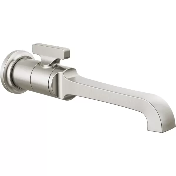 imageDelta Faucet Tetra Wall Mount Bathroom Faucet Brushed Nickel Wall Mount Faucet Bathroom Wall Faucet Brushed Nickel Bathroom Faucet Lumicoat Stainless T3589LFSSPRWL Valve Not IncludedLumicoat Stainless