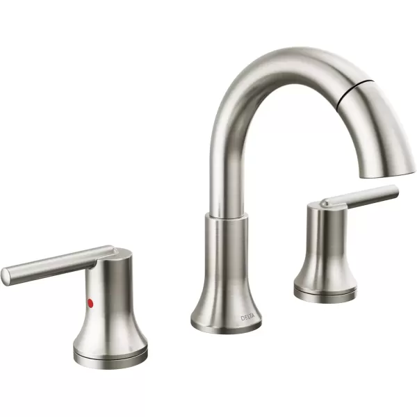 imageDelta Faucet Trinsic Pull Down Bathroom Faucet Bathroom Pull Out Faucet Black Widespread Bathroom Faucet 3 Hole Pull Down Sprayer Bathroom Sink Faucet Magnetic Docking Matte Black 3559BLPDDSTStainless