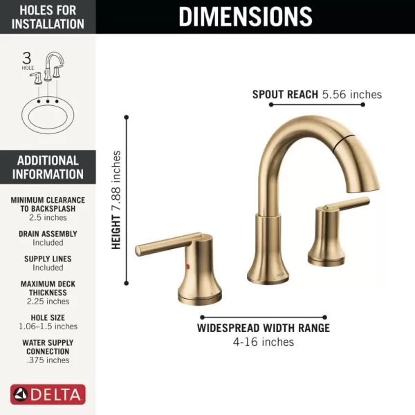 imageDelta Faucet Trinsic Pull Down Bathroom Faucet Bathroom Pull Out Faucet Black Widespread Bathroom Faucet 3 Hole Pull Down Sprayer Bathroom Sink Faucet Magnetic Docking Matte Black 3559BLPDDSTChampagne Bronze