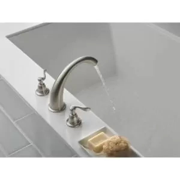 imageDelta Faucet Windemere 2Handle Widespread Roman Tub Faucet Trim Kit DeckMount Stainless BT2796SS Valve Not Included 650 x 1100 x 1100 inchesStainless