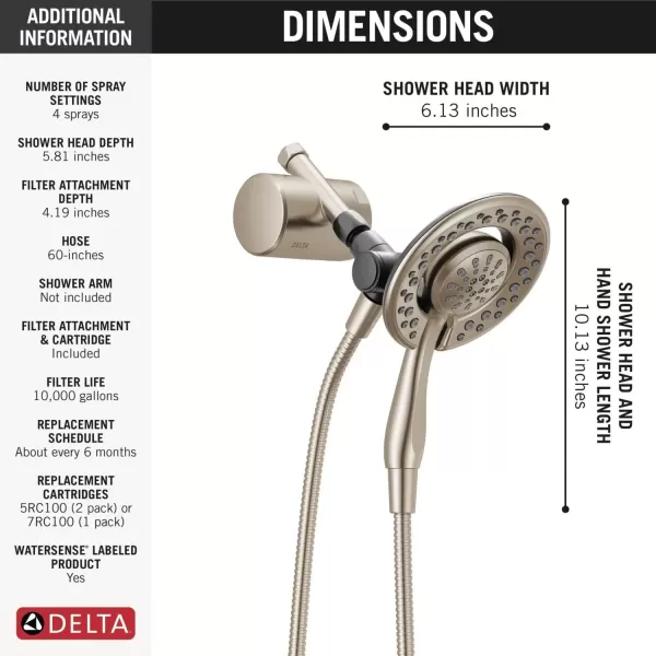 imageClarifi Shower Filter Attachment with 4Setting In2itionSpotShield Nickel