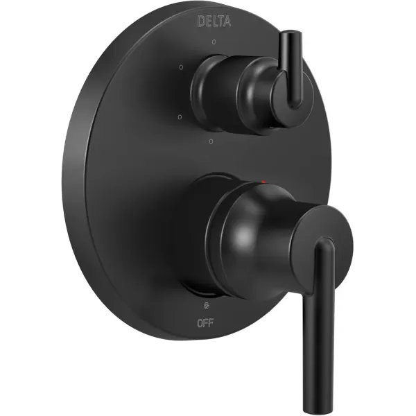 imageDELTA FAUCET T24959BL Contemporary Monitor 14 Series Valve 6Setting Integrated Shower Trim with Diverter Matte Black