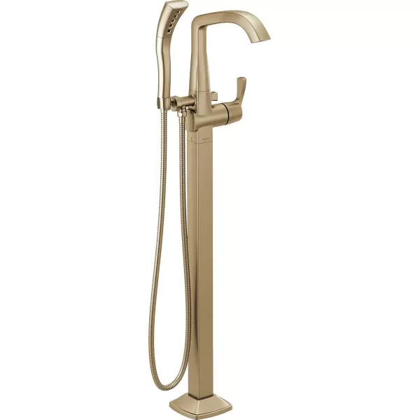 imageDELTA FAUCET T4776CZFL Freestanding Tub Filler Trim FloorMount Champagne Bronze