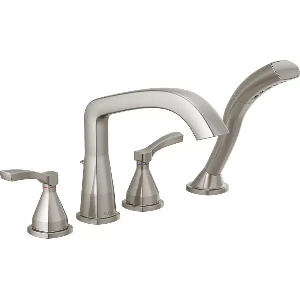 imageDELTA FAUCET T4776SS Four Hole Roman Tub Trim DeckMount with Diverter Stainless