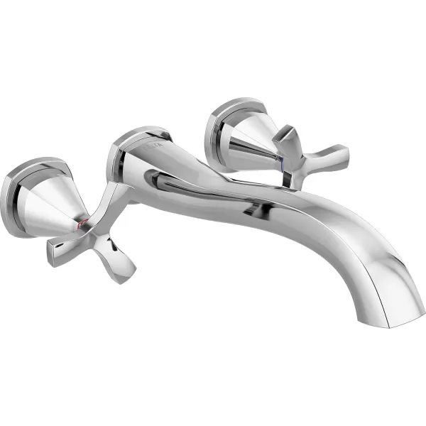 imageDELTA FAUCET T57766BLWL Tub Filler WallMount Matte BlackChrome