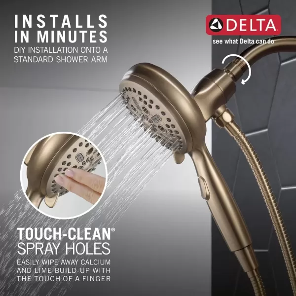 imageDelta Faucet 54810PK SureDock Chrome Hand Shower with MagnaTite Technology 7 Spray SettingsChampagne Bronze
