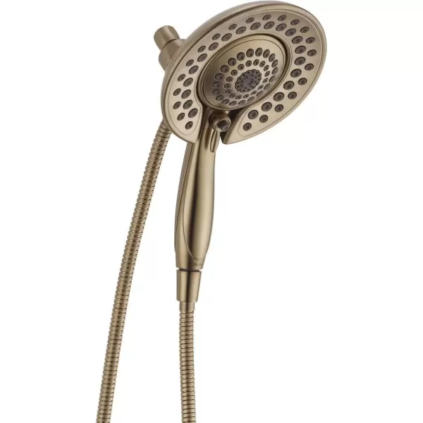 imageDelta Faucet 5Spray In2ition 2in1 Dual Shower Head with HandHeld Spray Gold Hand Held Shower Head with Hose Handheld Shower Heads 175 GPM Shower Head Champagne Bronze 58569CZPK