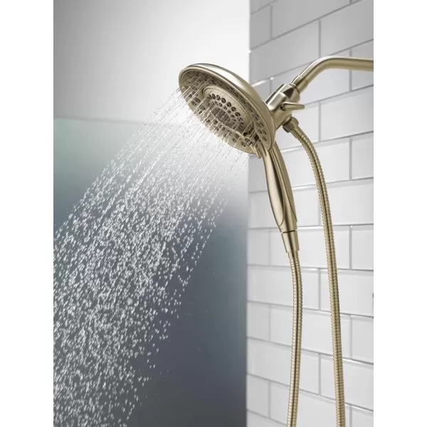 imageDelta Faucet 5Spray In2ition 2in1 Dual Shower Head with HandHeld Spray Gold Hand Held Shower Head with Hose Handheld Shower Heads 175 GPM Shower Head Champagne Bronze 58569CZPK