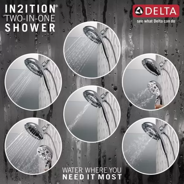 imageDelta Faucet 5Spray In2ition Dual Shower Head with Handheld Spray H2Okinetic Gold Shower Head with Hose Showerheads Handheld Shower Heads Magnetic Docking Champagne Bronze 58480CZPKStainless