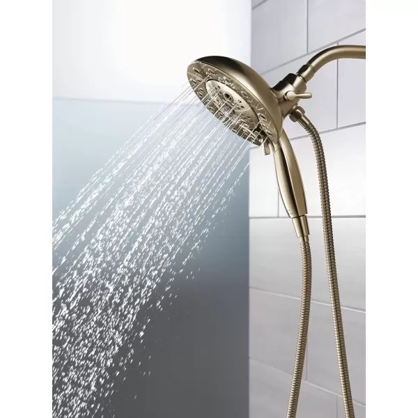 imageDelta Faucet 5Spray In2ition Dual Shower Head with Handheld Spray H2Okinetic Gold Shower Head with Hose Showerheads Handheld Shower Heads Magnetic Docking Champagne Bronze 58480CZPKChampagne Bronze