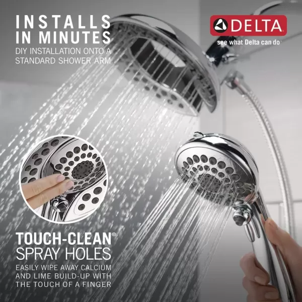 imageDelta Faucet 5Spray In2ition Dual Shower Head with Handheld Spray H2Okinetic Gold Shower Head with Hose Showerheads Handheld Shower Heads Magnetic Docking Champagne Bronze 58480CZPKStainless
