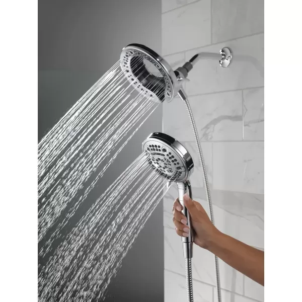 imageDelta Faucet 7Spray In2ition Dual Shower Head with Handheld Spray Brushed Nickel Shower Head with Hose Showerheads ampamp Handheld Showers Handheld Shower Heads Satin Nickel 75687DSNChrome