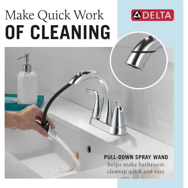 imageDelta Faucet Arvo PullDown Centerset Bathroom Faucet Gold Bathroom Sink Faucet Bathroom Faucet with Pull Out Sprayer 3Hole Bathroom Faucet Champagne Bronze 25840LFCZPDChrome