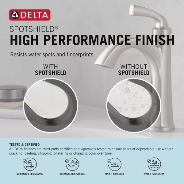 imageDelta Faucet Arvo PullDown Centerset Bathroom Faucet Gold Bathroom Sink Faucet Bathroom Faucet with Pull Out Sprayer 3Hole Bathroom Faucet Champagne Bronze 25840LFCZPDSpotshield Brushed Nickel