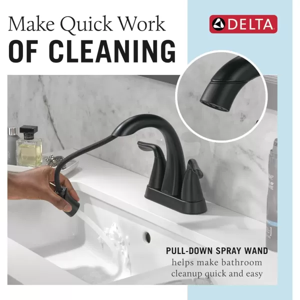 imageDelta Faucet Arvo PullDown Centerset Bathroom Faucet Gold Bathroom Sink Faucet Bathroom Faucet with Pull Out Sprayer 3Hole Bathroom Faucet Champagne Bronze 25840LFCZPDMatte Black