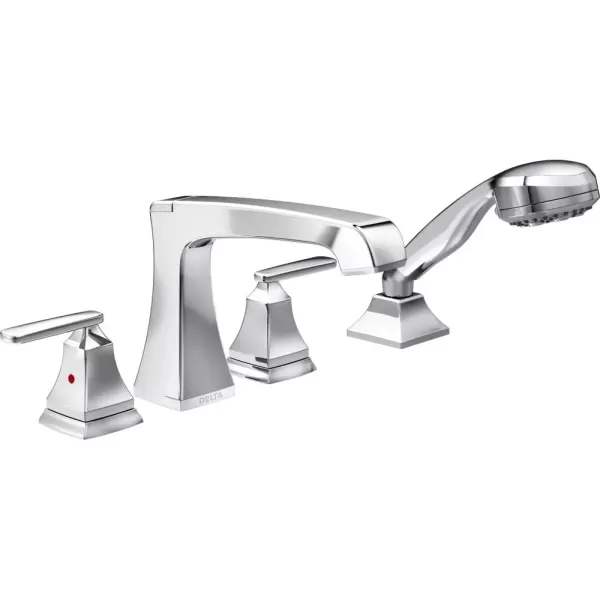 imageDelta Faucet Ashlyn Roman Tub Faucet with Hand Shower  T4764BL  Bathtub Faucet with Handles ampamp Hand Shower  Matte Black Valve Sold SeparatelyChrome