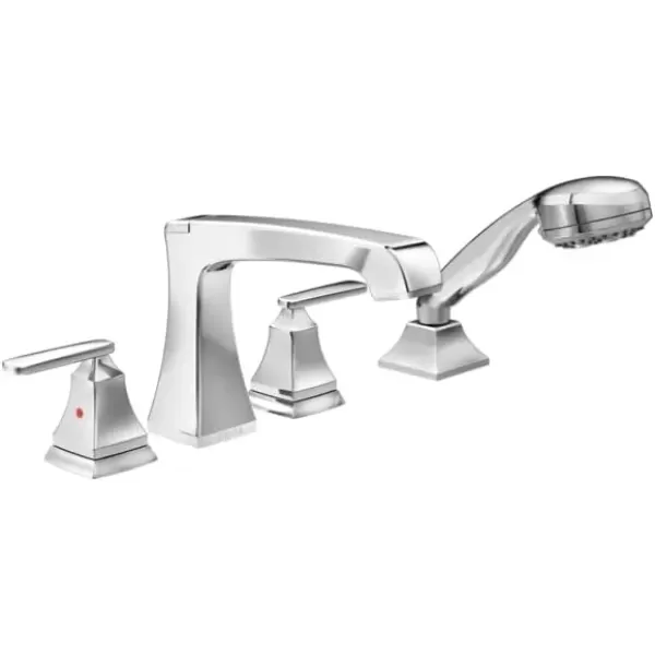 imageDelta Faucet Ashlyn Roman Tub Faucet with Hand Shower  T4764BL  Bathtub Faucet with Handles ampamp Hand Shower  Matte Black Valve Sold SeparatelyChrome