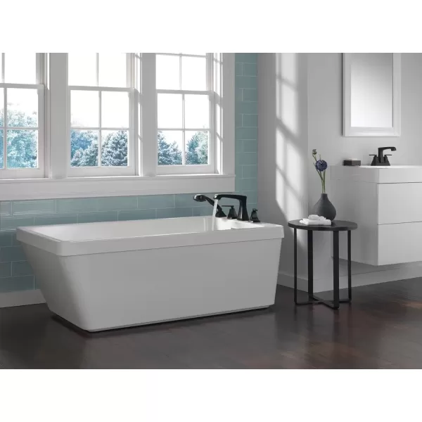 imageDelta Faucet Ashlyn Roman Tub Faucet with Hand Shower  T4764BL  Bathtub Faucet with Handles ampamp Hand Shower  Matte Black Valve Sold SeparatelyMatte Black