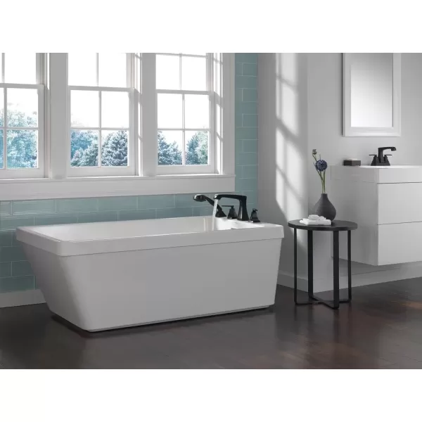 imageDelta Faucet Ashlyn Roman Tub Faucet with Hand Shower  T4764BL  Bathtub Faucet with Handles ampamp Hand Shower  Matte Black Valve Sold SeparatelyMatte Black