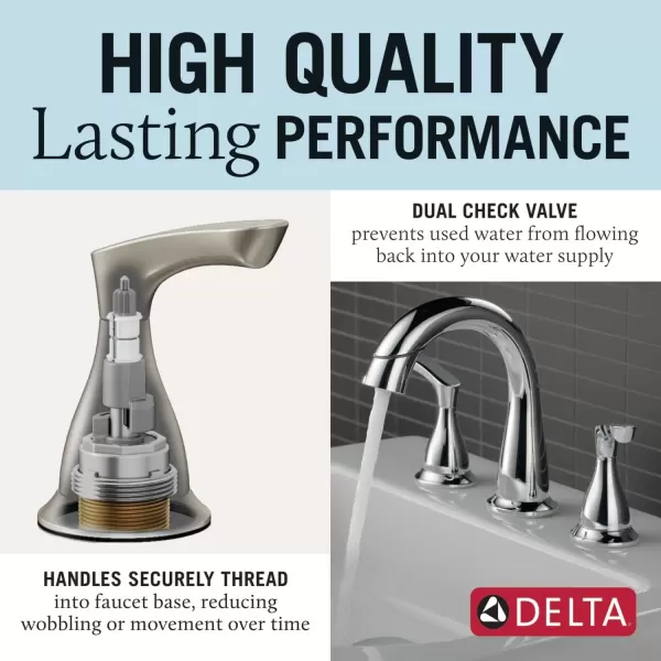 imageDelta Faucet Broadmoor Pull Down Bathroom Faucet Black Bathroom Pull Out Faucet Widespread Bathroom Faucet 3 Hole with Magnet Dock Bathroom Sink Faucet Matte Black 35765LFBLPDChrome