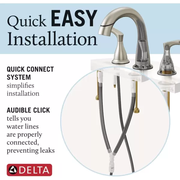 imageDelta Faucet Broadmoor Pull Down Bathroom Faucet Black Bathroom Pull Out Faucet Widespread Bathroom Faucet 3 Hole with Magnet Dock Bathroom Sink Faucet Matte Black 35765LFBLPDChrome