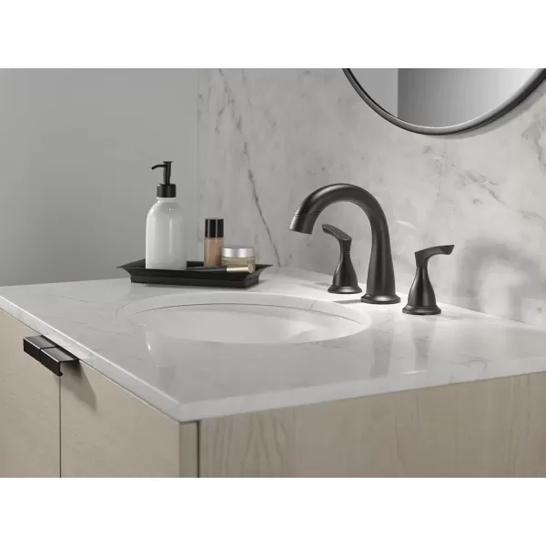 imageDelta Faucet Broadmoor Pull Down Bathroom Faucet Black Bathroom Pull Out Faucet Widespread Bathroom Faucet 3 Hole with Magnet Dock Bathroom Sink Faucet Matte Black 35765LFBLPDMatte Black
