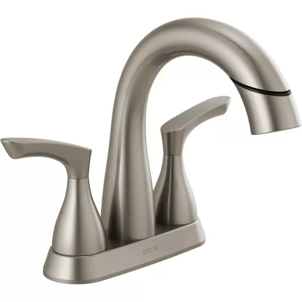imageDelta Faucet Broadmoor Pull Down Bathroom Faucet Brushed Nickel Bathroom Faucet Bathroom Sink Faucet with Pull Down Sprayer Centerset Bathroom Faucet with Magnetic Docking Stainless 25765LFSSPDSpotShield Stainless