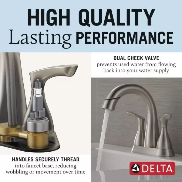 imageDelta Faucet Broadmoor Pull Down Bathroom Faucet Brushed Nickel Bathroom Faucet Bathroom Sink Faucet with Pull Down Sprayer Centerset Bathroom Faucet with Magnetic Docking Stainless 25765LFSSPDSpotShield Stainless