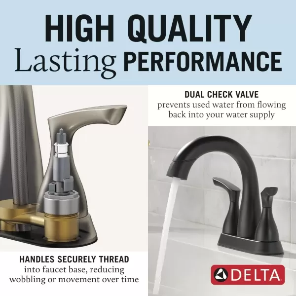 imageDelta Faucet Broadmoor Pull Down Bathroom Faucet Brushed Nickel Bathroom Faucet Bathroom Sink Faucet with Pull Down Sprayer Centerset Bathroom Faucet with Magnetic Docking Stainless 25765LFSSPDMatte Black