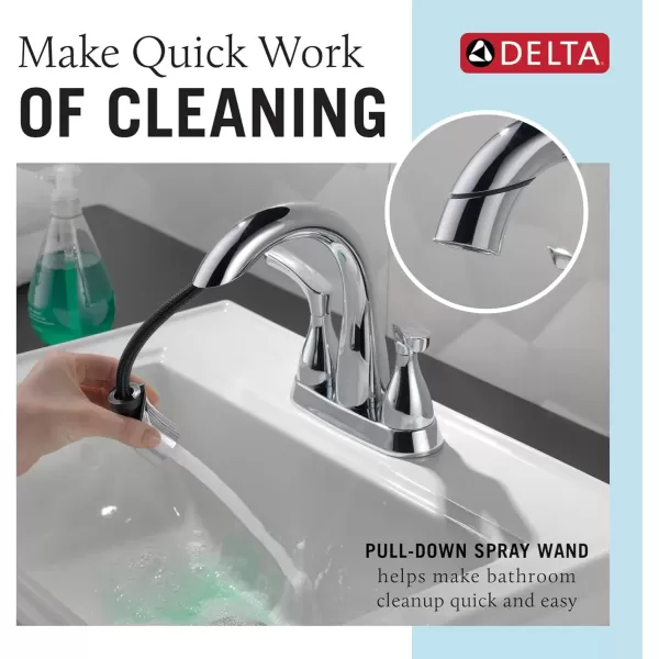 imageDelta Faucet Broadmoor Pull Down Bathroom Faucet Brushed Nickel Bathroom Faucet Bathroom Sink Faucet with Pull Down Sprayer Centerset Bathroom Faucet with Magnetic Docking Stainless 25765LFSSPDChrome