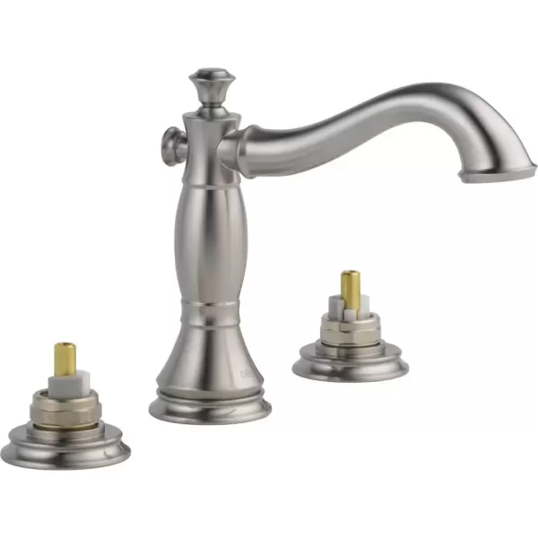 imageDelta Faucet Cassidy Pull Down Bathroom Faucet Brushed Nickel Widespread Bathroom Faucet 3 Hole Bathroom Sink Faucet with Magnetic Docking Stainless 3597SSPDDSTStainless