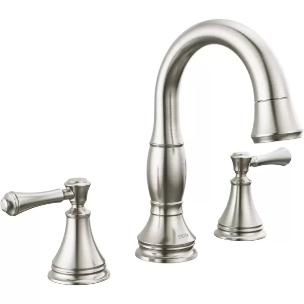 imageDelta Faucet Cassidy Pull Down Bathroom Faucet Brushed Nickel Widespread Bathroom Faucet 3 Hole Bathroom Sink Faucet with Magnetic Docking Stainless 3597SSPDDSTStainless