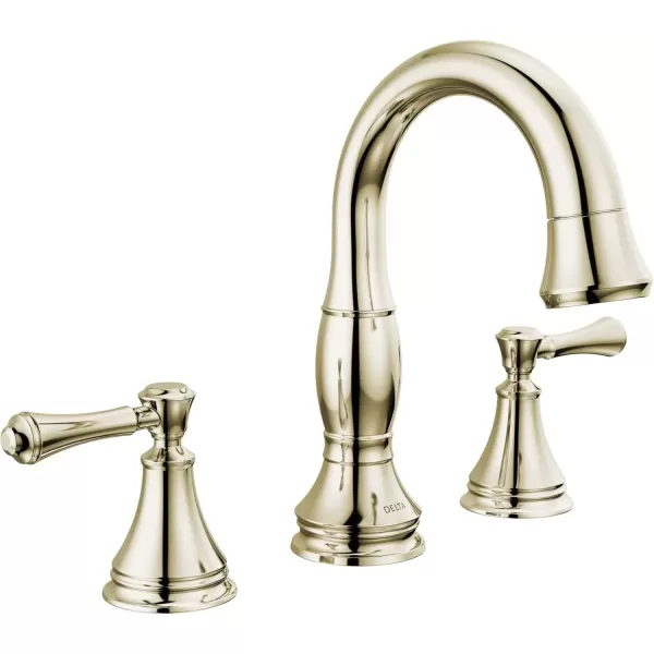 imageDelta Faucet Cassidy Pull Down Bathroom Faucet Brushed Nickel Widespread Bathroom Faucet 3 Hole Bathroom Sink Faucet with Magnetic Docking Stainless 3597SSPDDSTPolished Nickel
